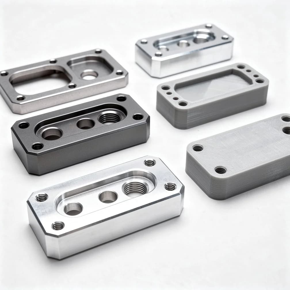 Physische Muster und CNC-Bauteile vor Serienfreigabe